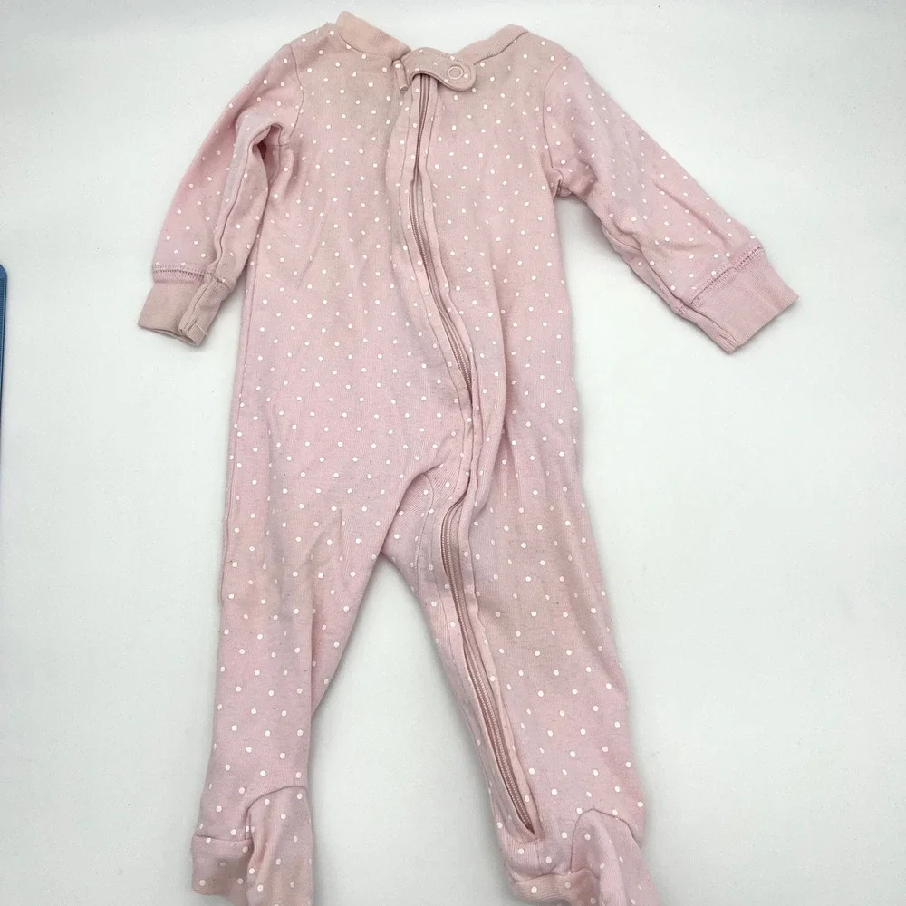 Carter's Footed Pajamas 3-Pack Polka Dot Zip Front Sleepers 6 Month Red‎ Pink